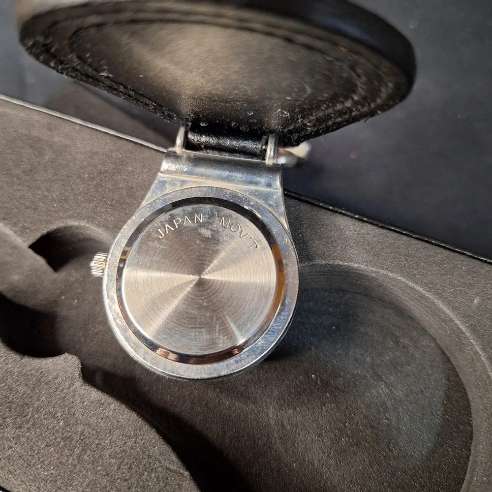 Golf Bag Watch Black‎ Leather Fob Japan Movement Water Resist Stainless Steel